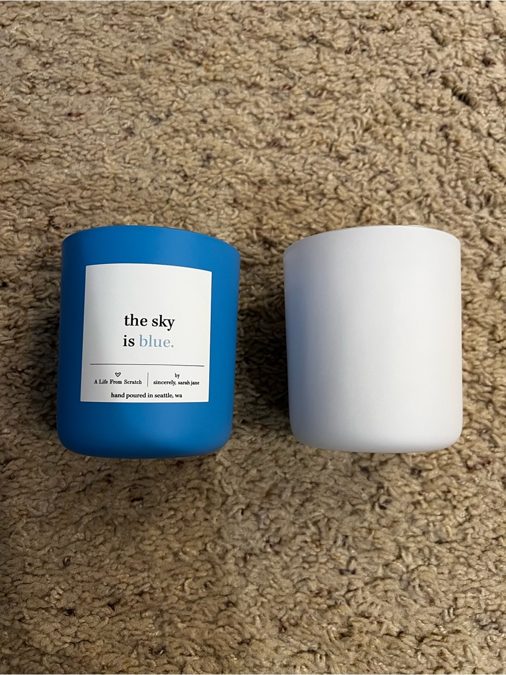 Sincerely Sarah Jane Candles The Sky Is Blue & Peppermint Soy Nontoxic Candles